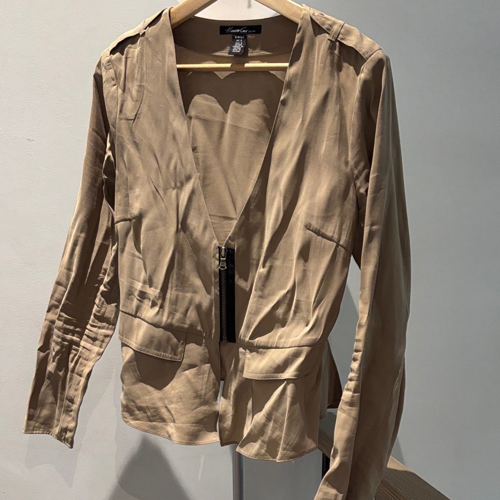 Kenneth Cole New York Tan Women's Zipper Blazer